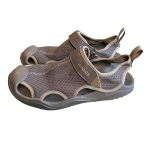 Crocs Swiftwater Mesh Wave Brown Sandals Slip On Shoes 205289 Men's Size 8